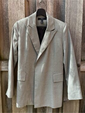 Forever 21 Men's Houndstooth Sport Coat - Black & White